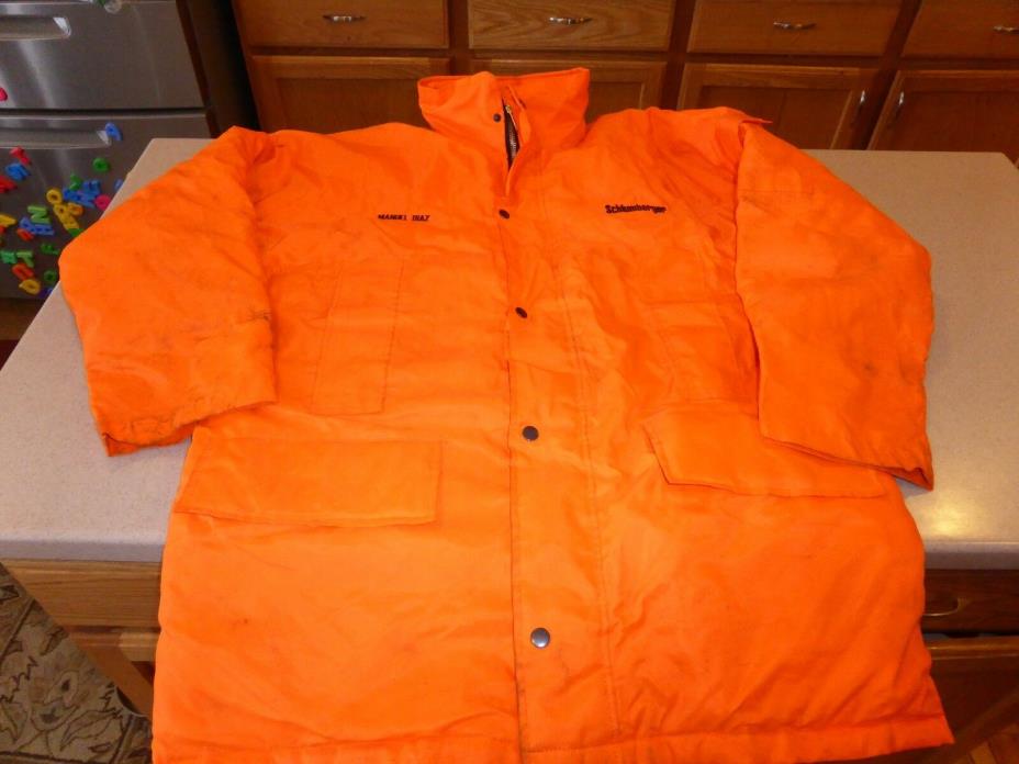 OILFIELD WELDING Orange Insulated Jacket Coat Mens sz L Large