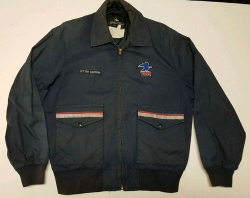 Vintage USPS Mailman Post office employee UNIFORM Winter Jacket Coat LARGE LONG