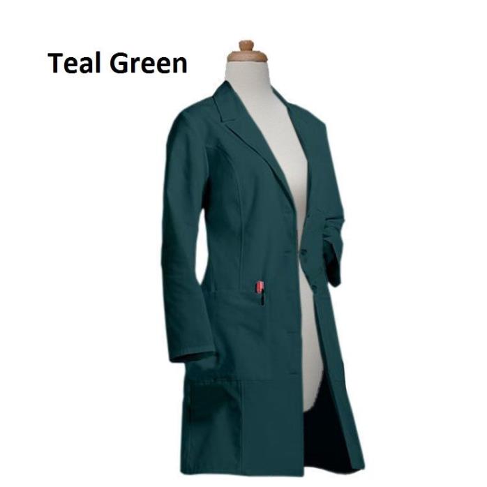 Women's Lab coat two Big Pocket 37 Inch Long in colors Gesture Free Shipping