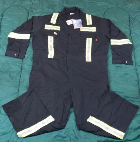 New FR Flame Resistant Big Bill Ultra Soft Black COVERALLS - 56 TALL Reflective