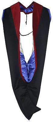 GraduationMall Unisex Deluxe Master hood - Red/Royal/White