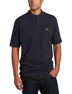 RIGGS WORKWEAR by Wrangler Men's Short Sleeve Henley,Navy,2X-Large
