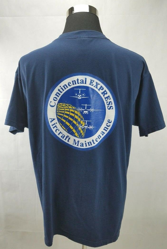 Continental Express Airlines Official Maintenance Crew T-Shirt Men's Size:XL