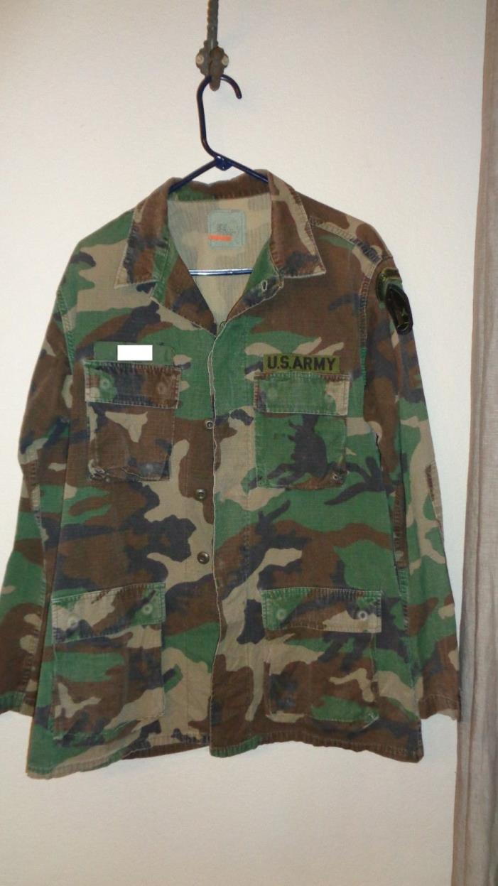 US ARMY ISSUE Woodland Camo BDU Med- X Long Jacket Shirt Top Cold Weather