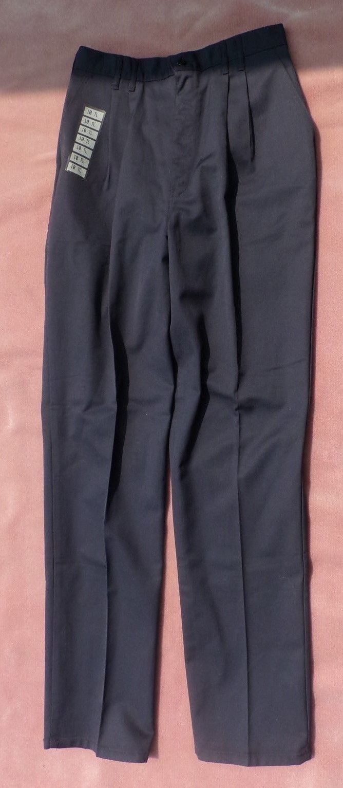 Dickies women's dress pants-uniform style-Navy blue-pleated front-10 tall-NWT