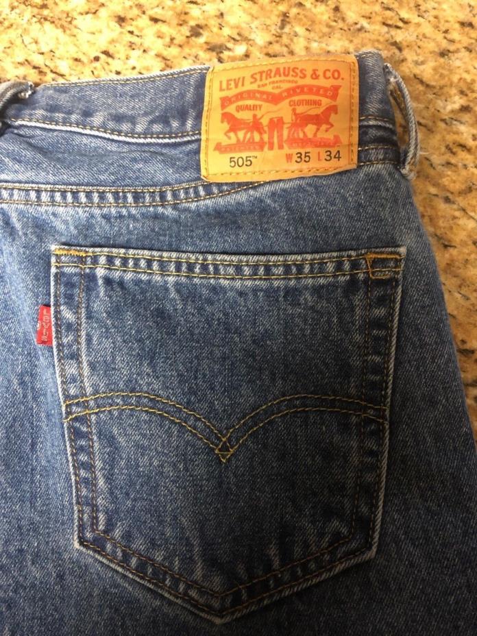 Levis 505 Red Tag Jeans 35 x 34