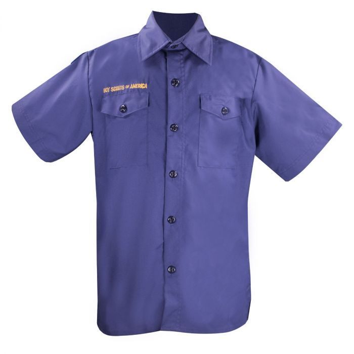 BSA Cub Boy Scout Navy Blue Uniform Short Slv. Shirt-Youth-0