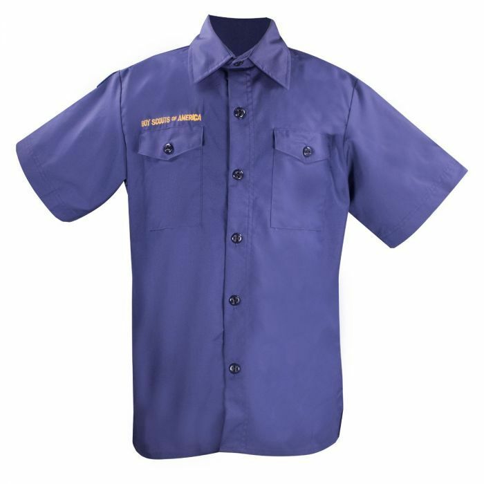 BSA Cub Boy Scout Navy Blue Uniform Short Slv. Shirt-Youth-01