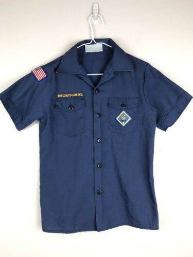 Boy Scouts of America Cub Scout Shirt Sz Youth Medium Bobcat Short Sleeve Blue