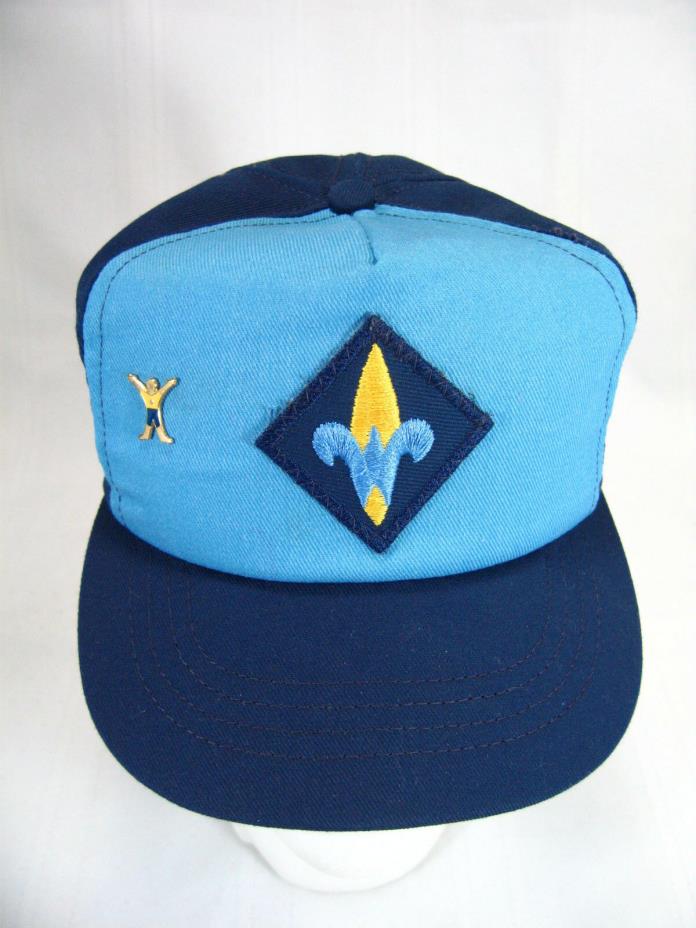 WEBELOS BOY SCOUT BLUE HAT CAP WITH PIN YOUTH SMALL MEDIUM SNAP BACK ADJUSTABLE