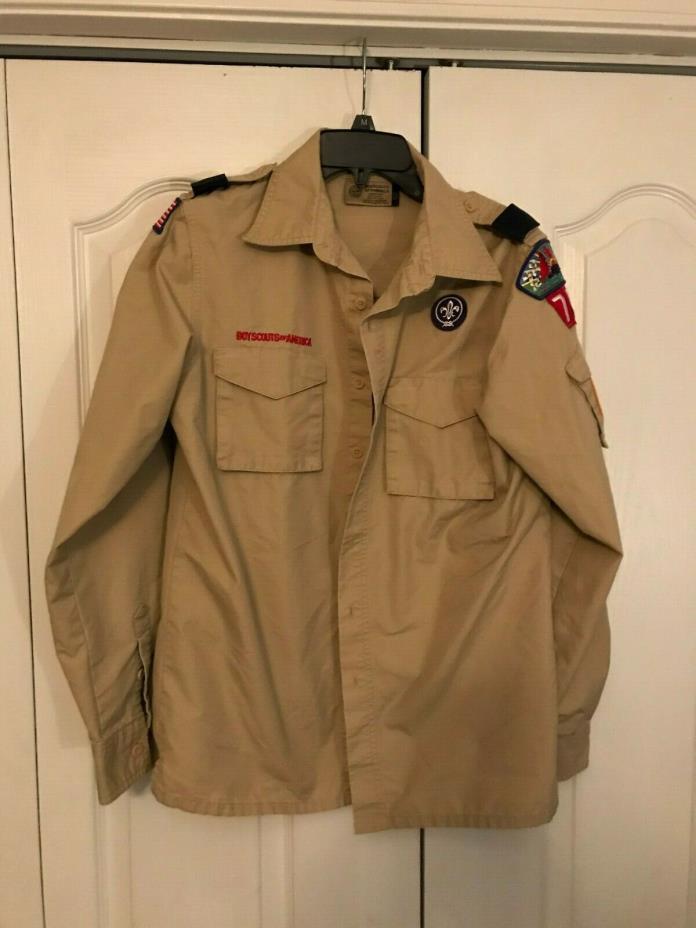 BSA Boy Scouts of America LS Uniform Shirt Men's Size ADULT SMALL