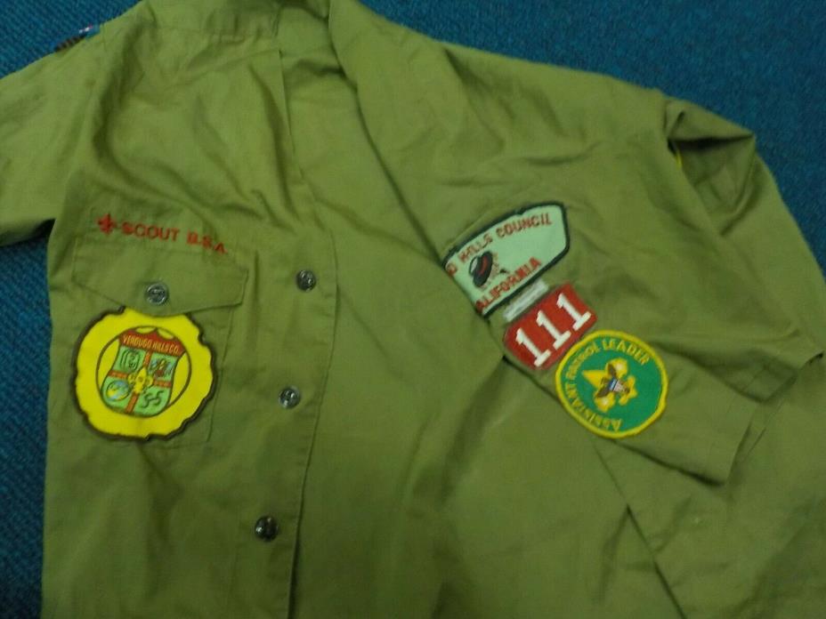 boy scout uniforms-  Lot 8 mixed Scout uniforms, shirts etc.