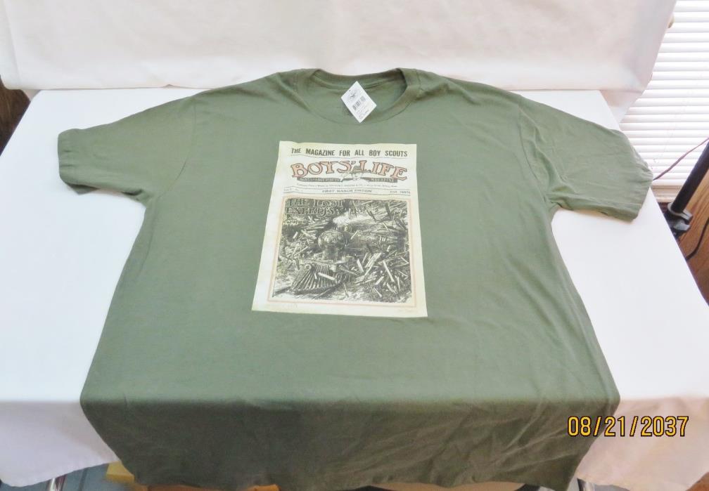 BSA BOY SCOUTS OF AMERICA TEE  SZ XL ARMY GREEN NWT