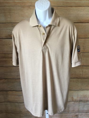 Boy Scouts Of America Men’s Beige Solid Short Sleeve Polo Shirt Medium