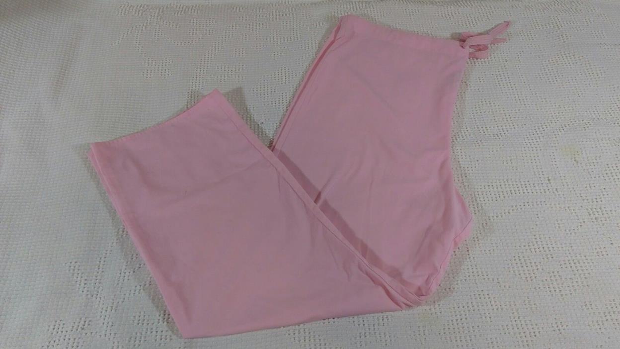 Life scrub pants bottoms Womans Solid Pink Tie waist size Medium