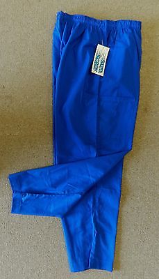 Scrub Pants Royal Blue Small Wide Leg Cargo Elastic Waist Uniform Blend New
