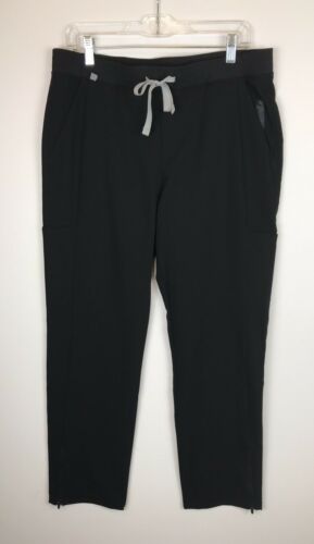 NWT Figs Women's size Large, Black Slim Cargo Pant Drawstring Scrubs, stretch