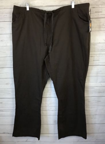 Carhartt Womens Brown Medical Scrub Pants Sz 3XL Drawstring Waist Ocupational