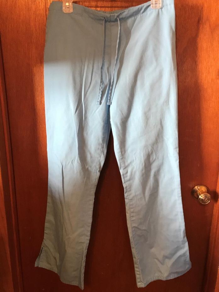 Ladies Light Blue Small Cherokee Workwear Scrub Pants Drawstring & Elastic Waist