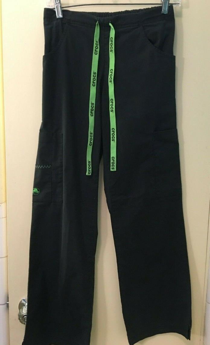 Crocs Medical Apparel Scrubs Pants Bottoms Size XS Black Green Drawstring