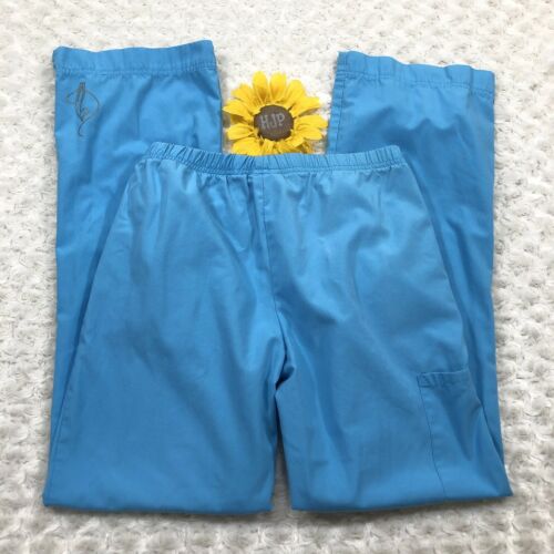 Baby Phat Womens Scrub Pants Size XS Light Blue Drawstring Elastic Waist bs4255
