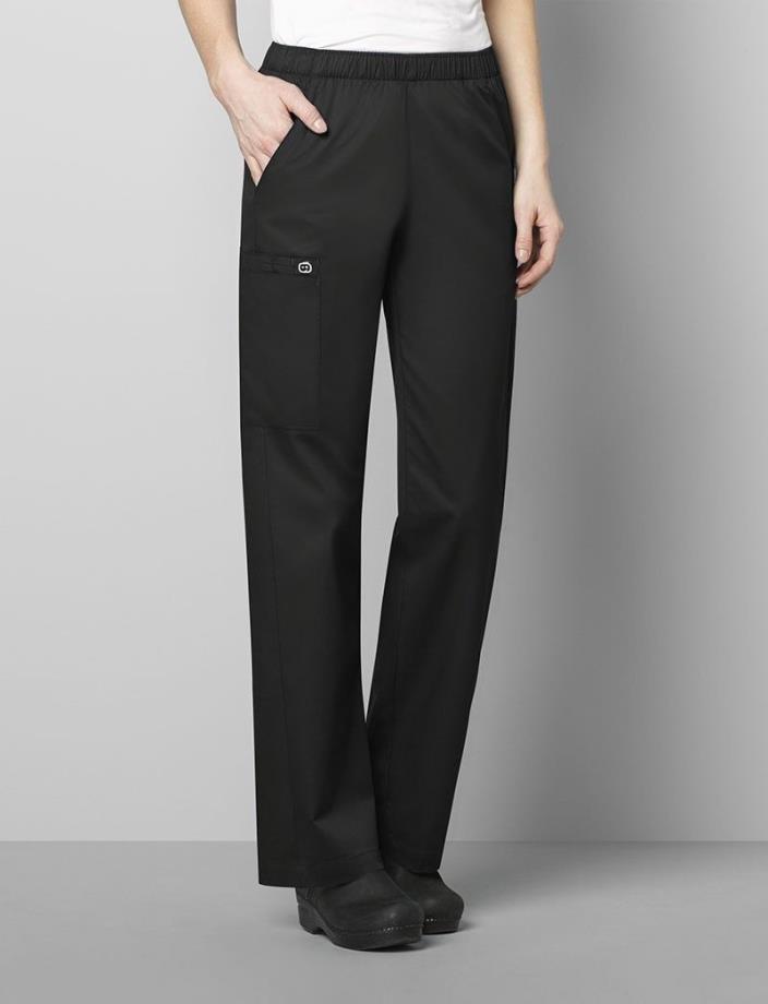 WonderWink Scrubs Medium WonderWork Pull-On Black Cargo Pant New