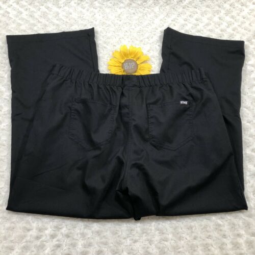 Grey's Anatomy Womens Scrub Pants Size XLP Black Drawstring Elastic Waist bs4239