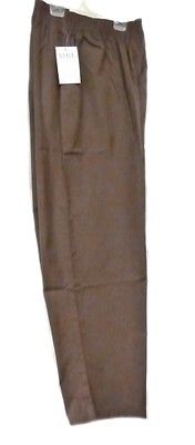 Scrub Pants L Adar Brown Elastic Waist Uniforms Nursing Ladies 502 Blend New