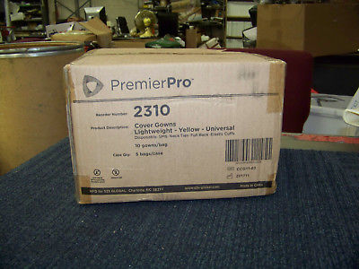 Premier Pro Cover Gowns Lightweight Yellow Universal Neckties 50 ea. 2310