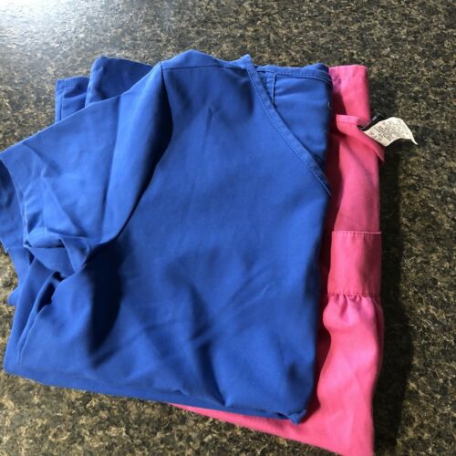 Lot Of Scrub Tops Size Small Pink Blue