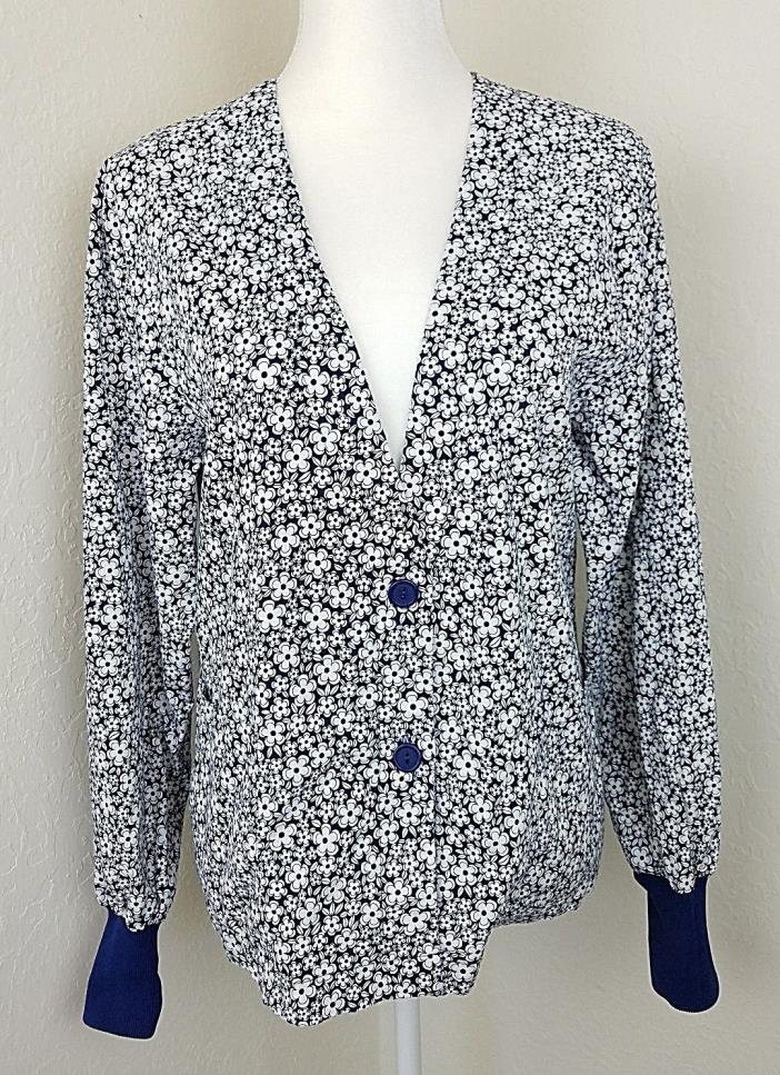 SuiteStyles Medline Womens Medical Jacket Sz Small Long Sleeve Navy Blue White