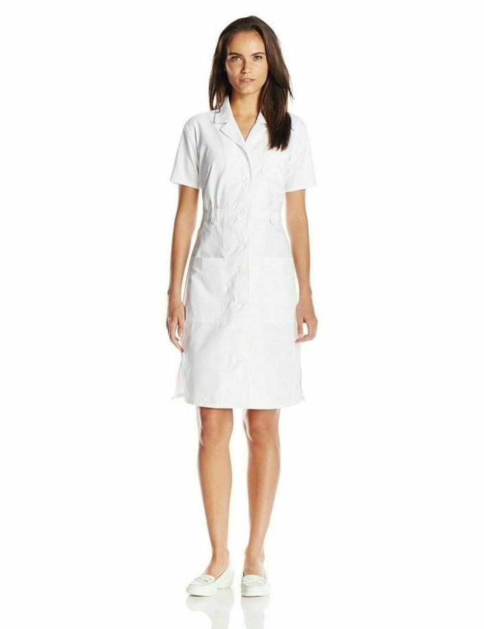 Dickies Women's Button Front Dress.  White.  Small