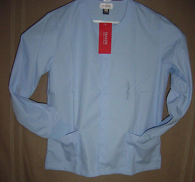 Nurses scrubs/warmup Jacket long sleeves 2/front pockets /color baby blue/Size S