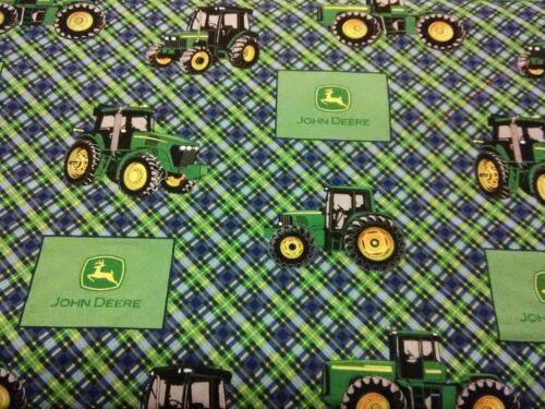 Unisex surgical scrub Hat cap Medical Skull Handmade Doo- (John Deere on plaid,)