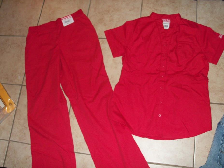Butter Soft scrub set red --xsmall top ---small pant NEVER WORN
