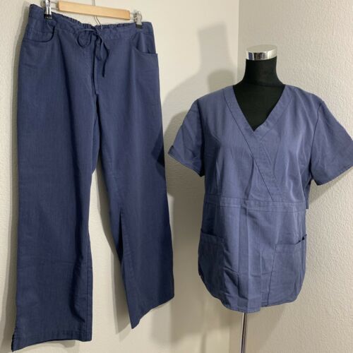 Grey’s Anatomy Women's Size Xl L Blue Medical Scrubs Set Top Bottoms