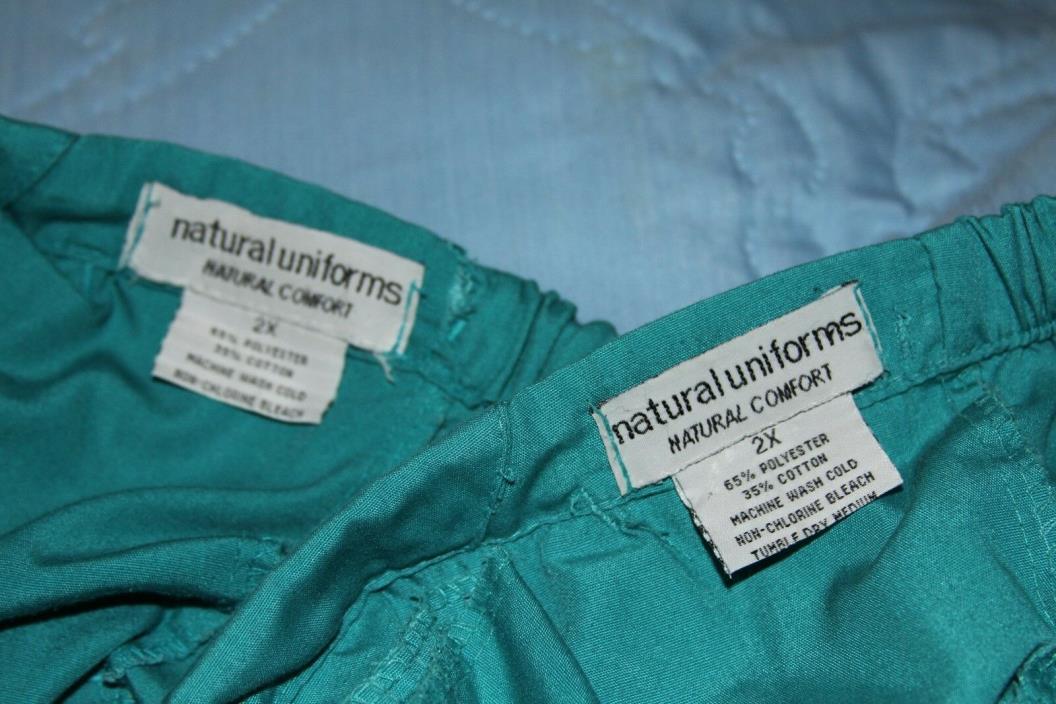 Two Sets Uniform Scrubs Bluegreen Natural Uniform Brand 2X