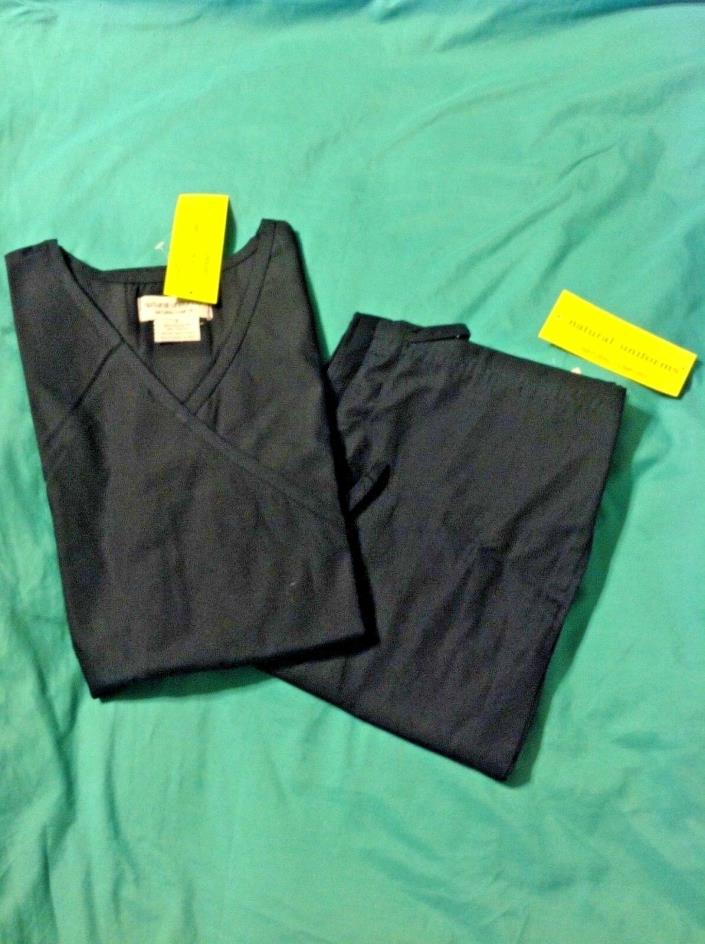 Natural Uniforms Women's Mock Wrap Scrubs (Sets) Size Small Navy Blue New