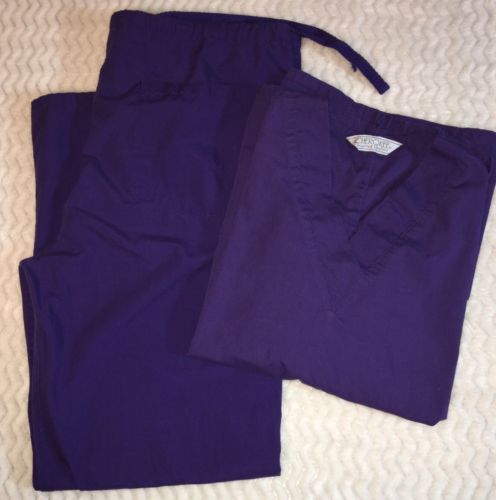 Scrub Set Cherokee Scrub top Large?? Landau Medium Scrub Pants Drawstring Purple