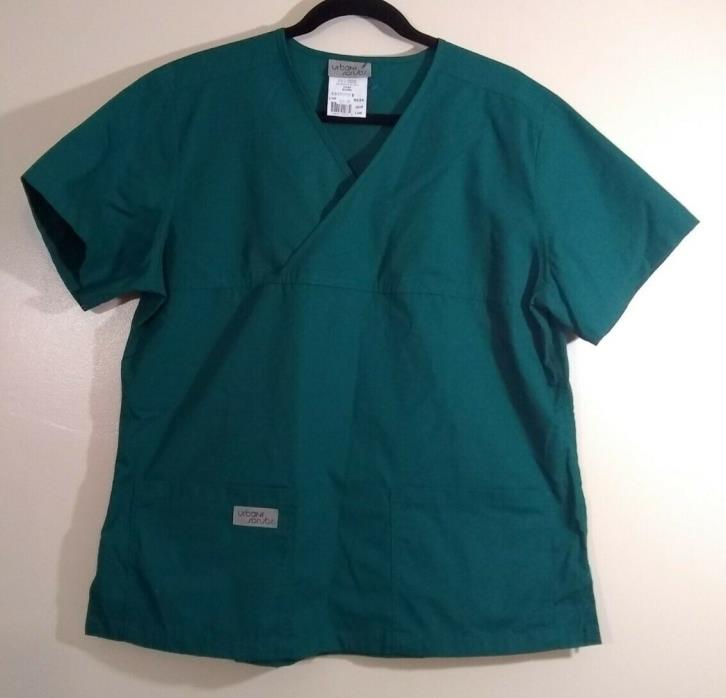 Urbane Scrubs Unisex Top Geen Size Large With 2 Front Pockets.