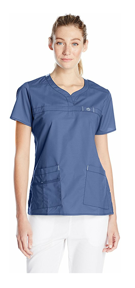 Women's Used WonderWink Scrub Top - XS Windsor Blue