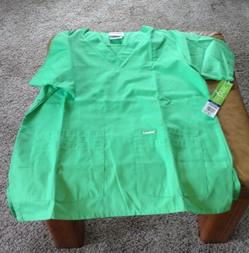 NWOT Landau Green Front Two Pocket Womens Scrub Top Medium