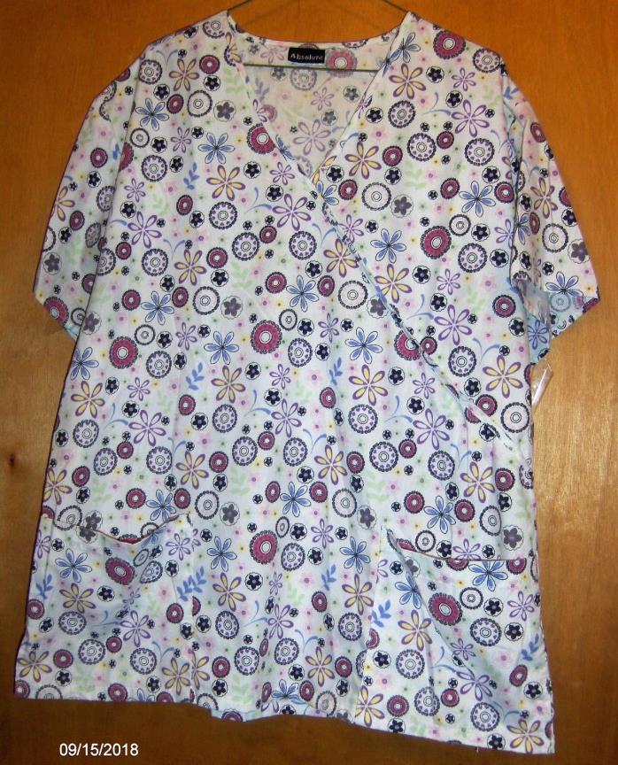 Ladies Absolute Floral Scrub Top     Size M