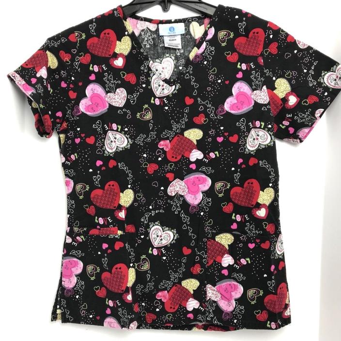 SB Scrubs Size XS Hearts LOVE Medical Nurse Scrub Top SZ XS