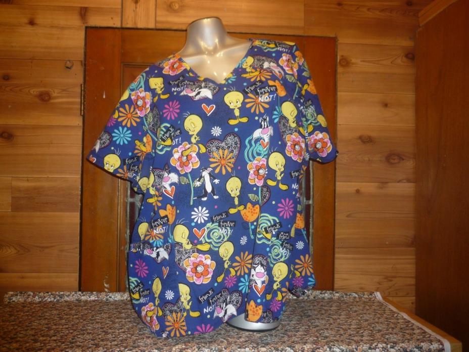 LOONEY TUNES FRIENDS FOREVER NOT ! SCRUB. WOMEN'S SIZE: ( 2X ) VERY NICE LOOKING