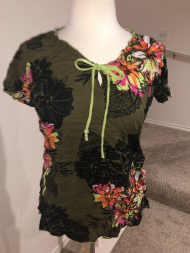 Koi Kathy Peterson Scrub Top Med Women’s Floral Lightweight