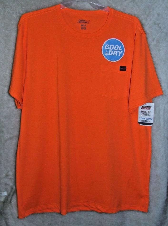 Dickies Pocket Tee Relaxed Fit Cool & Dry 2XLT-Orange-NEW-M1-16
