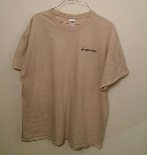 Official St. Louis Zoo T-Shirt Mens XL Zookeeper Safari Tan Uniform Animal