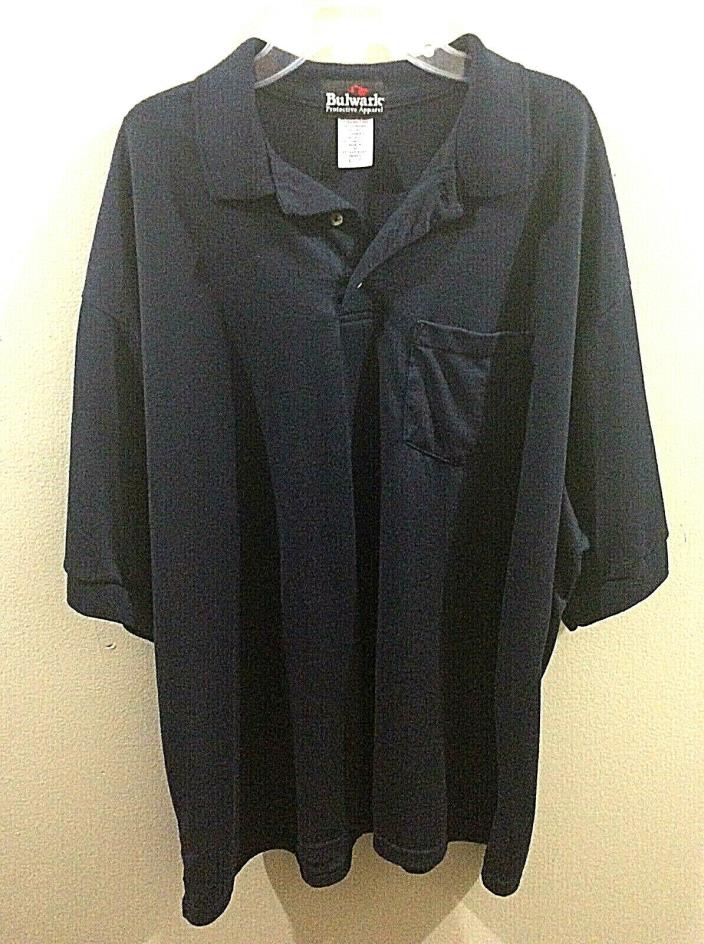 Bulwark FR Polo Shirt Flame Resistant Protective Apparel Black Pullover XL USA