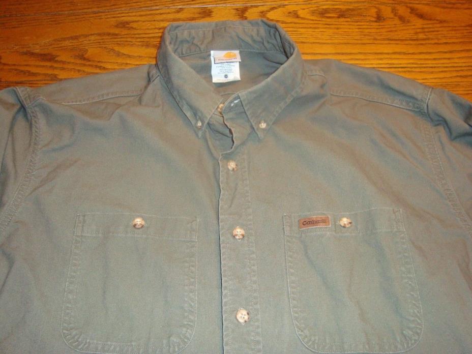 Carhartt Men's Green Workwear Button Down Shirt - Size 2XL